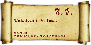 Nádudvari Vilmos névjegykártya